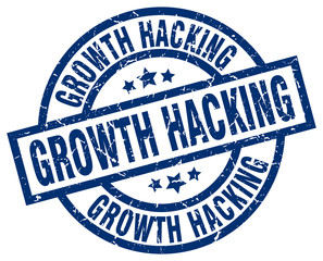 Obraz premium growth hacking blue round grunge stamp