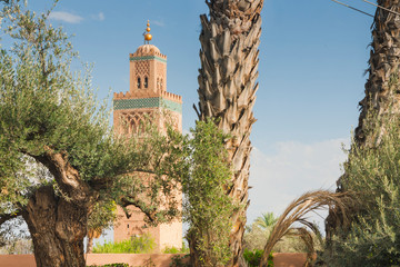 Morocco, Marrakech, Koutubia Mosque Minaret