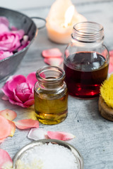 Spa treatment with flowers.