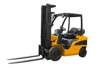 Electric pneumatic forklift isolated on a white background