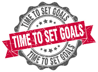 time to set goals stamp. sign. seal