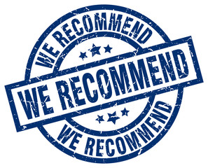 Fototapeta premium we recommend blue round grunge stamp