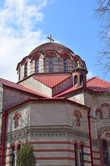 The temple in honor of the “Signs” icon of the Mother of God in Kuntsevo was built in 1911-1913 in the Nevizati style. Architect Sergey Soloviev. Russia, Moscow, April 2019
