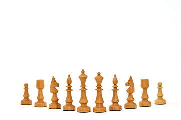 Białe pionki szachowe - obrazy, fototapety, plakaty