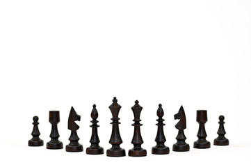 Czarne pionki szachowe - obrazy, fototapety, plakaty