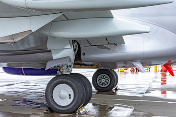 Rack right now with tires parked at the airport.