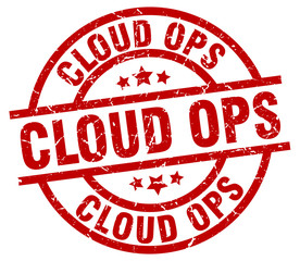 cloud ops round red grunge stamp