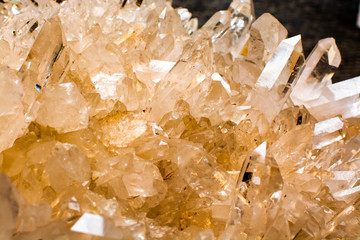 Huge crystal of colorless gemstone quarts, geology mineral background