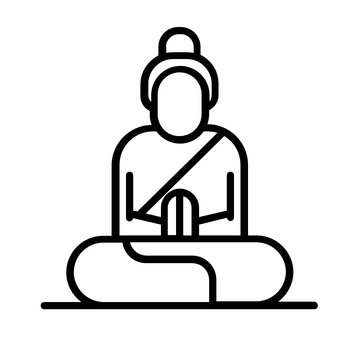 black line art buddha meditating clip art preview