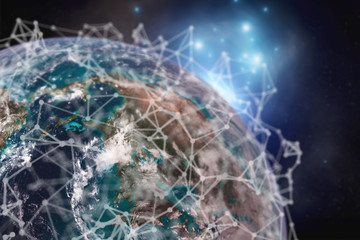 communication network around planet earth concept, elements of this image furnished by nasa b