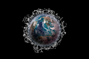 communication network around planet earth concept, elements of this image furnished by nasa b