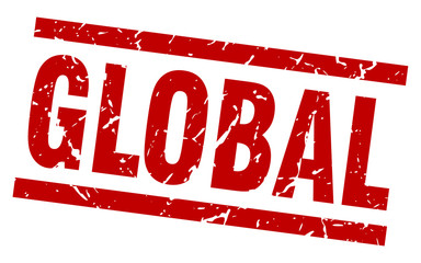 square grunge red global stamp