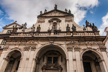 Fototapeta na wymiar A facade of the Church of St. Salvator, Prague