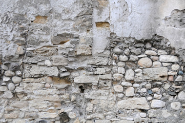 old wall of natural stones.