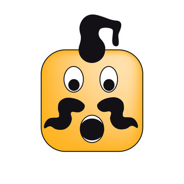Ukrainian cossack square emoticon / emoji of surprise