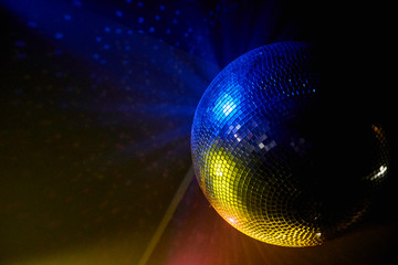 Fototapeta na wymiar disco ball on black background