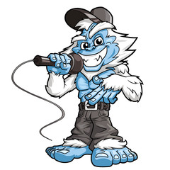 Yeti rapper with a microphone