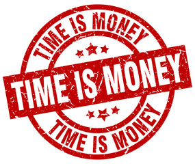 time is money round red grunge stamp
