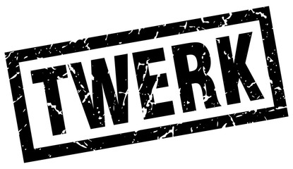 square grunge black twerk stamp