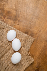 eggs on wooden table