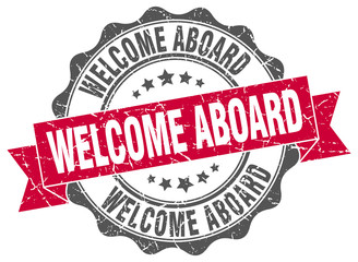 Obraz premium welcome aboard stamp. sign. seal