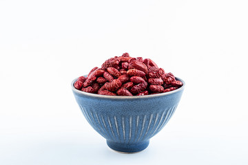 a bowl of soaked red kidney beans