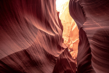 Curved sandstone formations at Antelope Canyon - travel photography