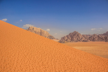 north Africa Tunisia desert yellow dunes scenery landscape and sand stone mountain rocks background