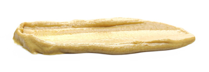 Yellow mustard sauce, spread isolated on white background