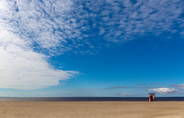 Sea beach and life saver tower