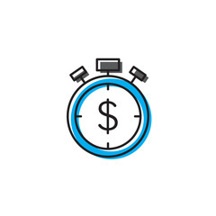 Time is money vector icon isolated on white background