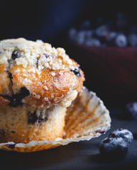 Closeup of a Blueberry Muffin
