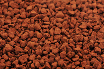 Brown instant coffee powder background and texture
