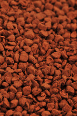 Brown instant coffee powder background and texture