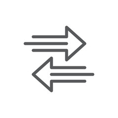 Transfer arrows outline icon. linear style sign for mobile concept and web design. Left right arrows simple line vector icon. Symbol, logo illustration.