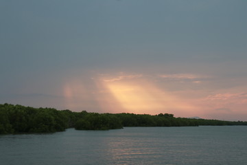 sunset over lake