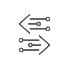 Transfer arrows outline icon. linear style sign for mobile concept and web design. Left right arrows simple line vector icon. Symbol, logo illustration.