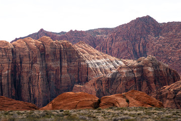 Red mountains at Snow Canyon in Utah - travel photography