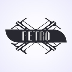 Beautiful emblem, badge for template logo in the modern art deco style