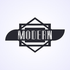 Beautiful emblem, badge for template logo in the modern art deco style
