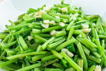 Chinese cabbage, fried sweet potato stalk