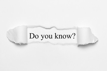 Fototapeta premium Do you know?