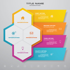 4 steps simple&editable process chart infographics element. EPS 10.	