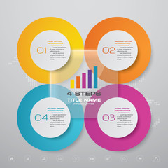 4 steps simple&editable process chart infographics element. EPS 10.	