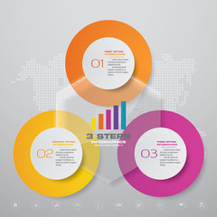 3 steps simple&editable process chart infographics element. EPS 10.	