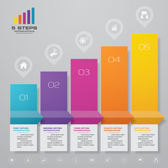 5 steps infographics chart design element. For data presentation