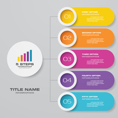 5 steps infographics chart design element. For data presentation