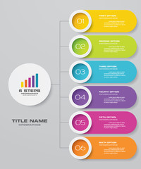 6 steps infographics chart design element. For data presentation