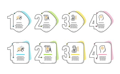 Third party, Bitcoin mining and Divider document icons simple set. Recruitment sign. Team leader, Cryptocurrency pickaxe, Report file. Headhunter aim. Business set. Infographic timeline. Vector