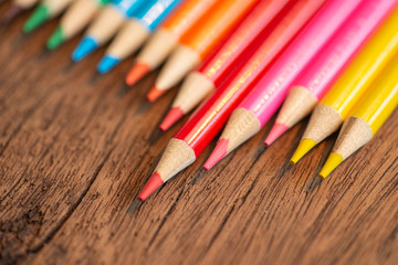 Obraz premium Business goals concept,Crayon,Pencil,Business goals